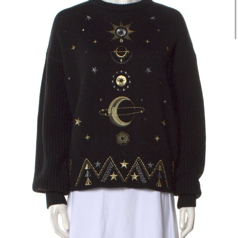 Pinko Black and Gold Astral Sweater